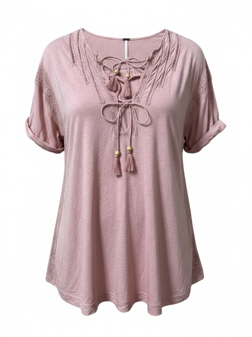 Free People Boho Lace Oversized Tie Tunic size XS